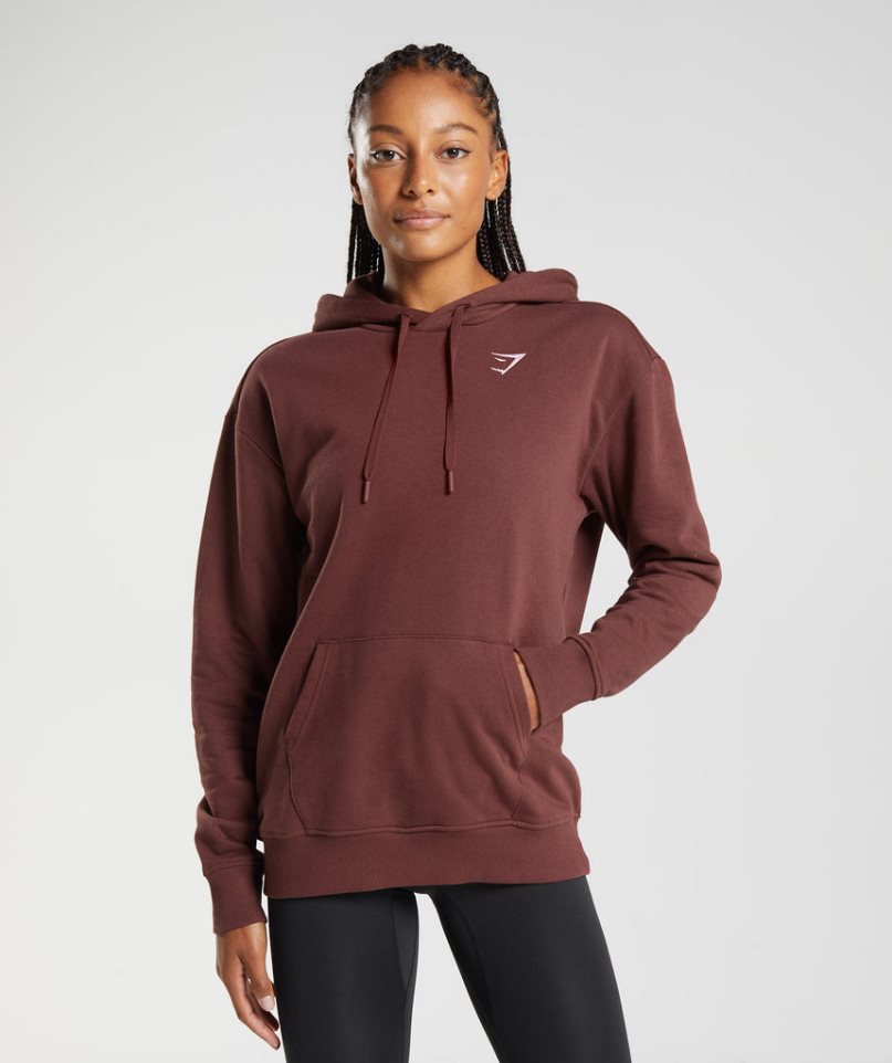 Sudadera Con Capucha Gymshark Entrenamiento Boyfriend Mujer Marrones | ES5497-MA