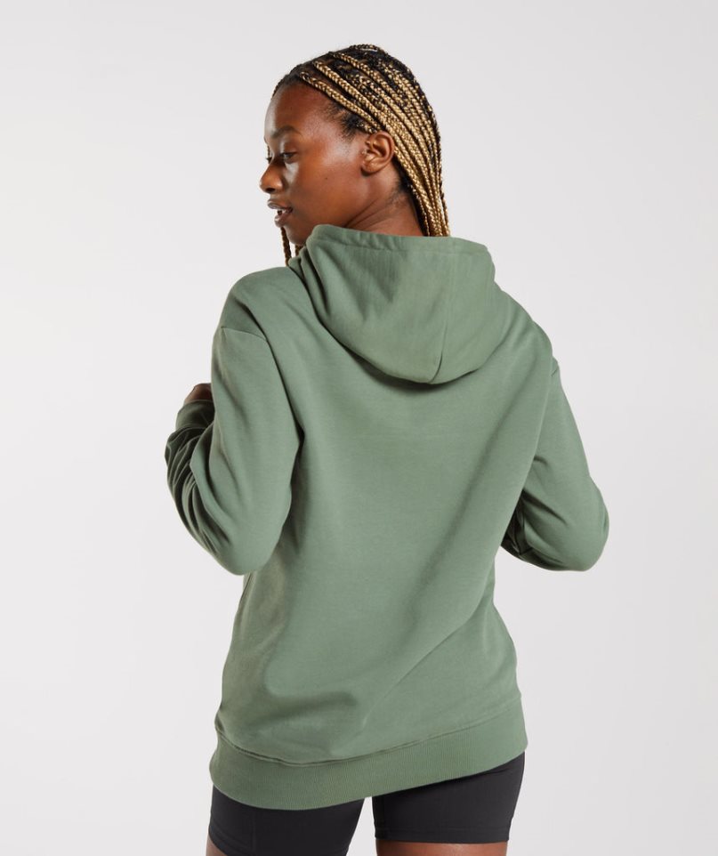 Sudadera Con Capucha Gymshark Entrenamiento Oversized Mujer Verde | ES9074-CG