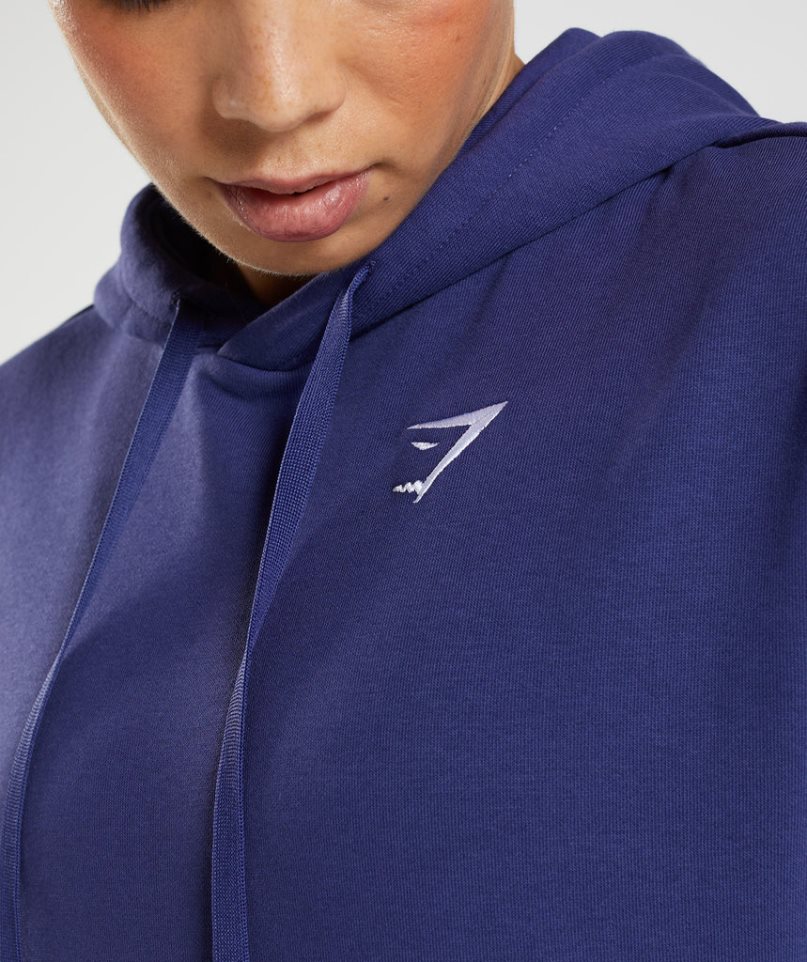 Sudadera Con Capucha Gymshark Entrenamiento Boyfriend Mujer Azul Marino | ES9123-FB