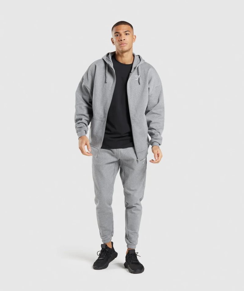 Sudadera Con Capucha Gymshark Essential Zip Up Hombre Gris | ES5731-AM