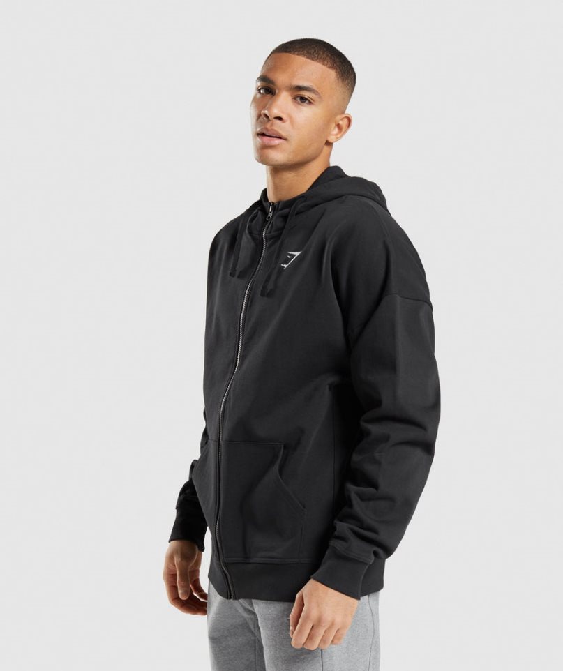 Sudadera Con Capucha Gymshark Essential Zip Up Hombre Negras | ES5749-EF