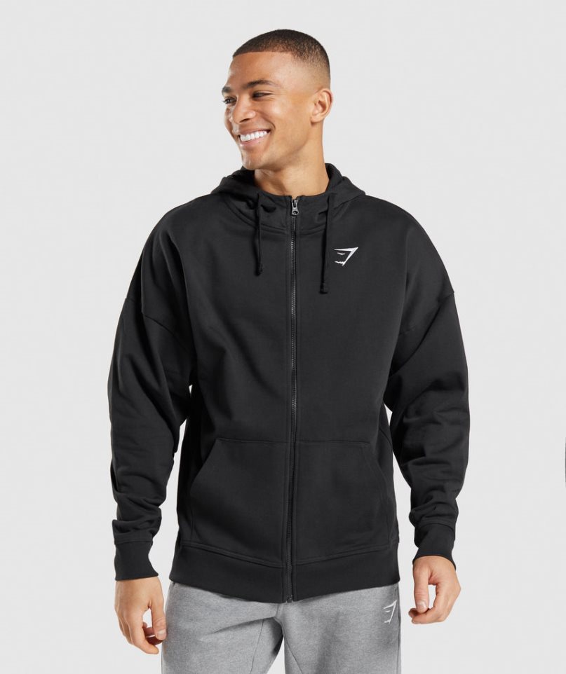 Sudadera Con Capucha Gymshark Essential Zip Up Hombre Negras | ES5749-EF