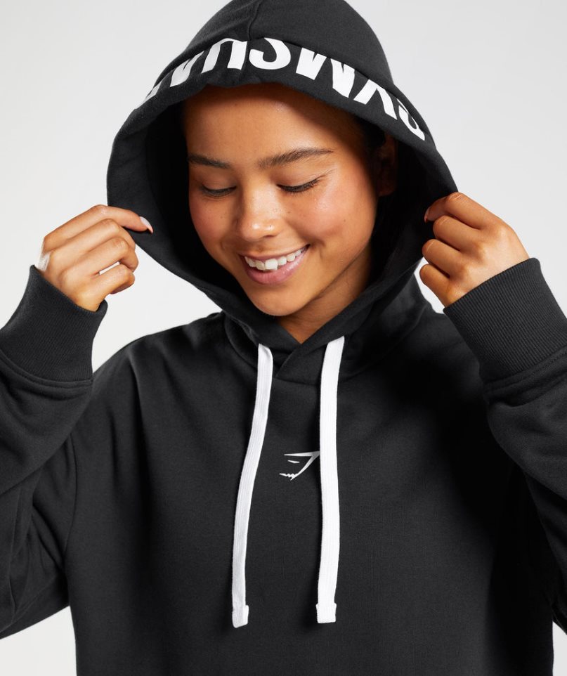 Sudadera Con Capucha Gymshark Fraction Mujer Negras | ES5274-OQ