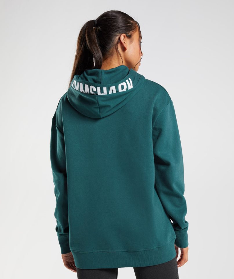 Sudadera Con Capucha Gymshark Fraction Mujer Verde Oscuro | ES6937-OQ