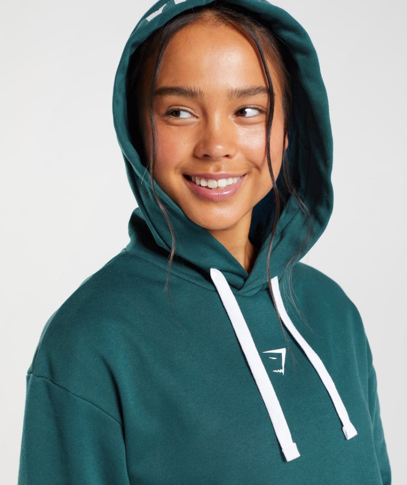 Sudadera Con Capucha Gymshark Fraction Mujer Verde Oscuro | ES6937-OQ