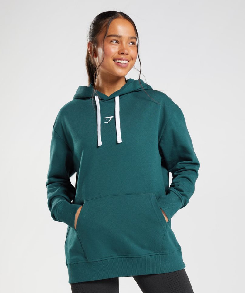 Sudadera Con Capucha Gymshark Fraction Mujer Verde Oscuro | ES6937-OQ