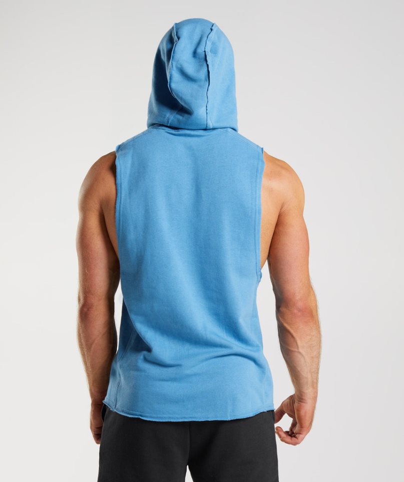 Sudadera Con Capucha Gymshark Legacy Drop Arm Hombre Azules | ES0283-NO