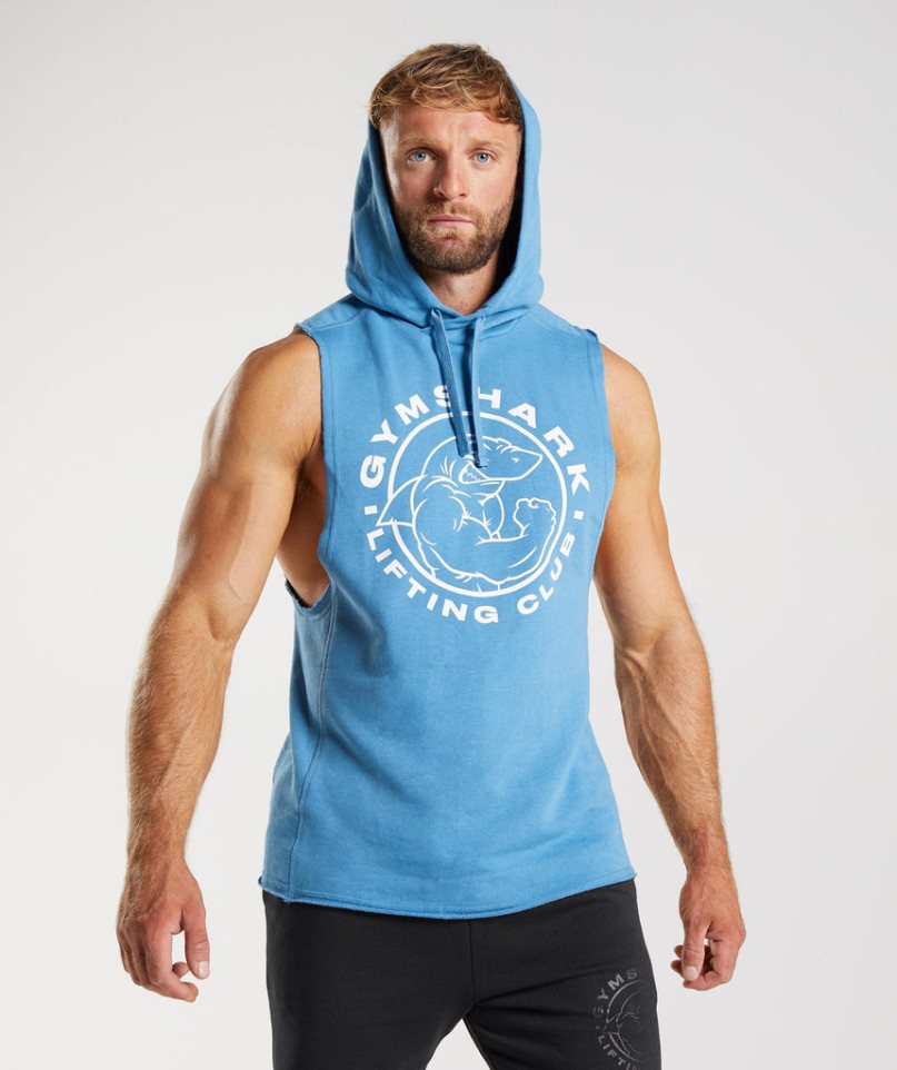 Sudadera Con Capucha Gymshark Legacy Drop Arm Hombre Azules | ES0283-NO