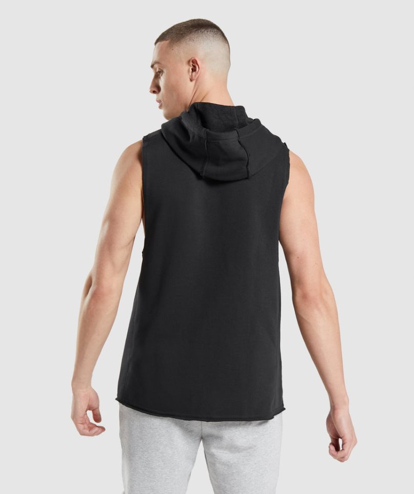 Sudadera Con Capucha Gymshark Legacy Drop Arm Hombre Negras | ES7895-PB