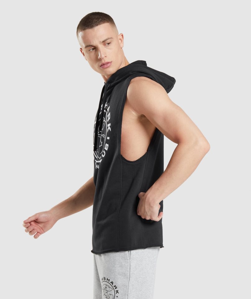 Sudadera Con Capucha Gymshark Legacy Drop Arm Hombre Negras | ES7895-PB