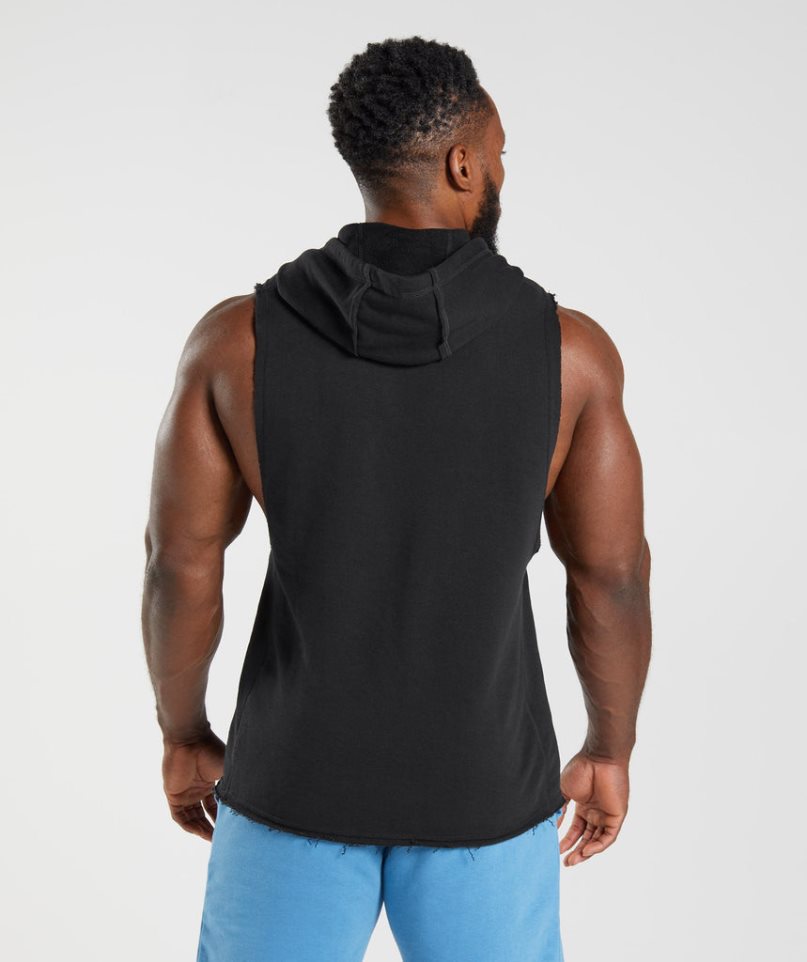 Sudadera Con Capucha Gymshark Legacy Drop Arm Hombre Negras | ES9051-UN