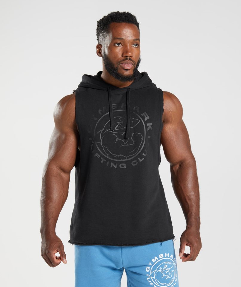 Sudadera Con Capucha Gymshark Legacy Drop Arm Hombre Negras | ES9051-UN