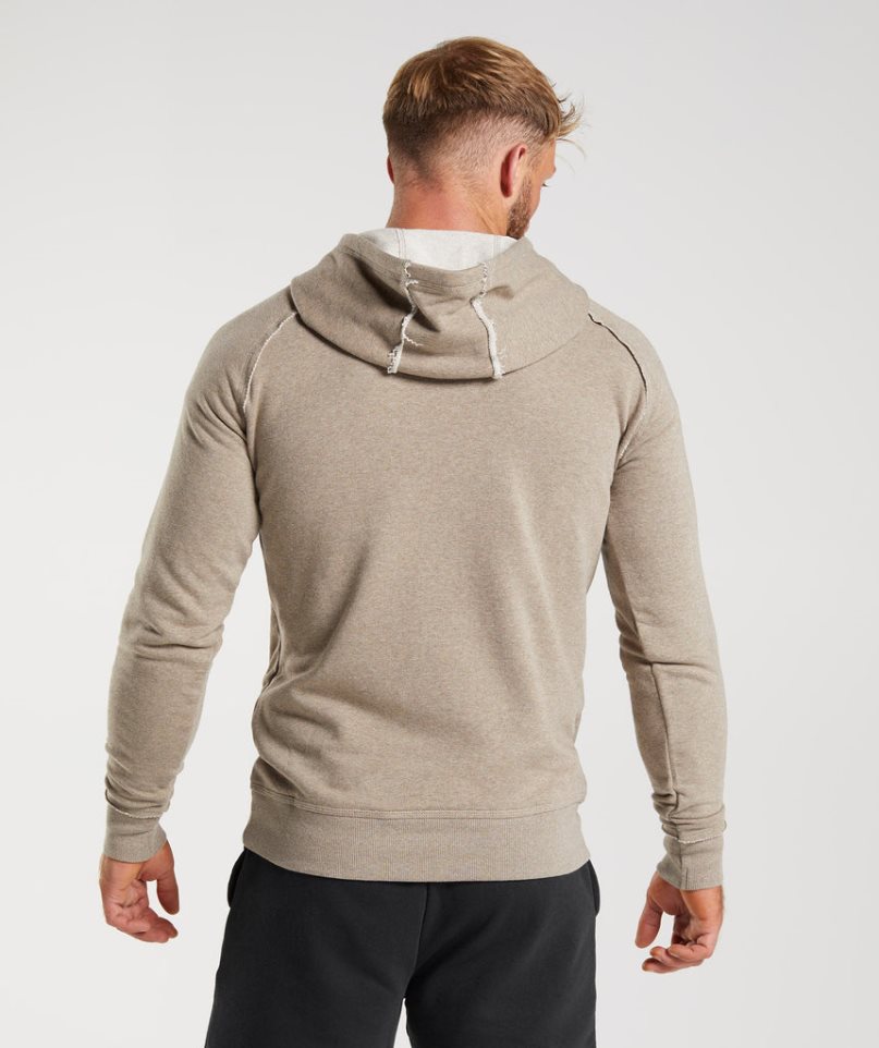 Sudadera Con Capucha Gymshark Legacy Hombre Beige | ES5347-ON