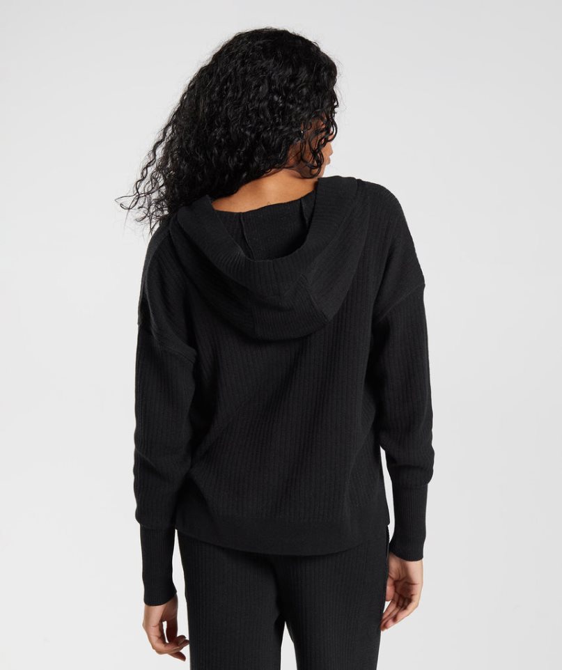 Sudadera Con Capucha Gymshark Pause Knitwear Mujer Negras | ES4268-FT