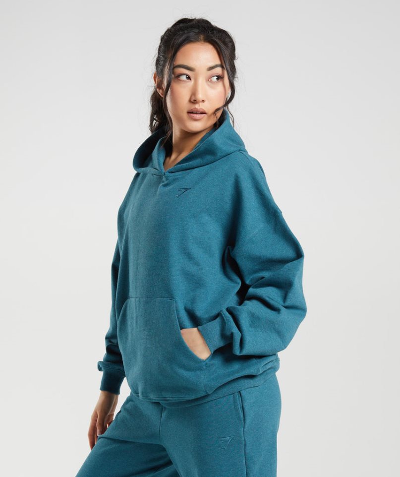 Sudadera Con Capucha Gymshark Rest Day Sweats Mujer Turquesa | ES1570-FL