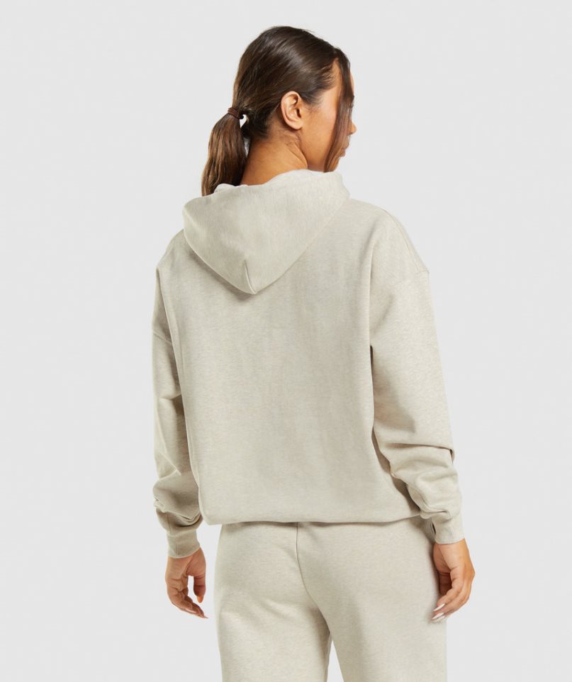 Sudadera Con Capucha Gymshark Rest Day Sweats Mujer Beige | ES7380-ZS