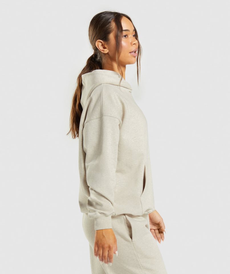 Sudadera Con Capucha Gymshark Rest Day Sweats Mujer Beige | ES7380-ZS