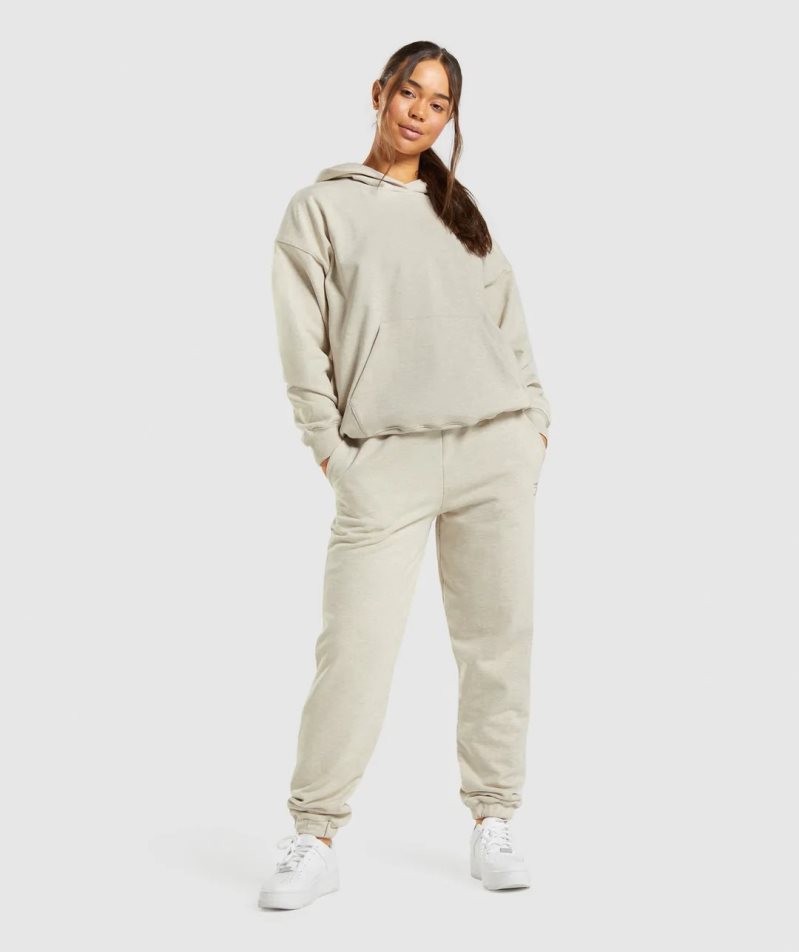 Sudadera Con Capucha Gymshark Rest Day Sweats Mujer Beige | ES7380-ZS