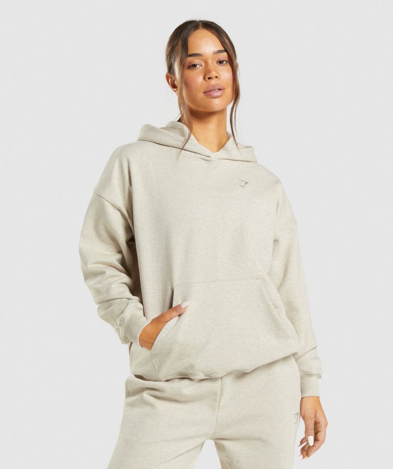 Sudadera Con Capucha Gymshark Rest Day Sweats Mujer Beige | ES7380-ZS