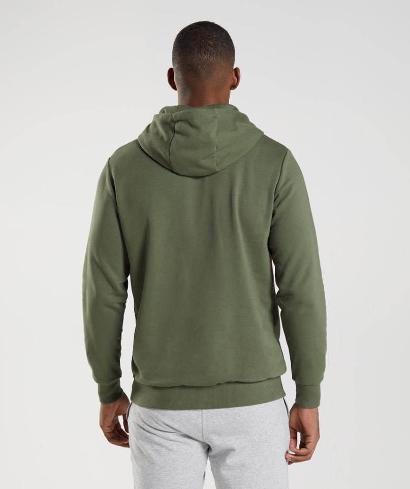 Sudadera Con Capucha Gymshark Sharkhead Infill Hombre Verde Oliva | ES4193-DI