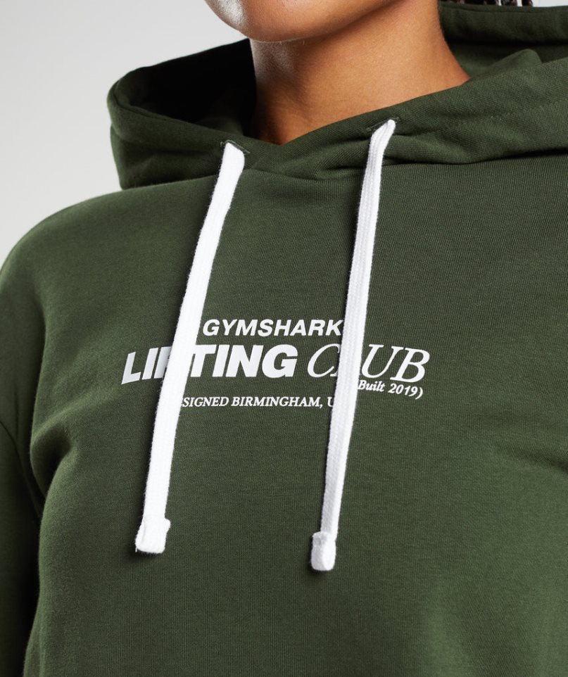 Sudadera Con Capucha Gymshark Social Club Oversized Mujer Verde Oliva | ES1520-GY