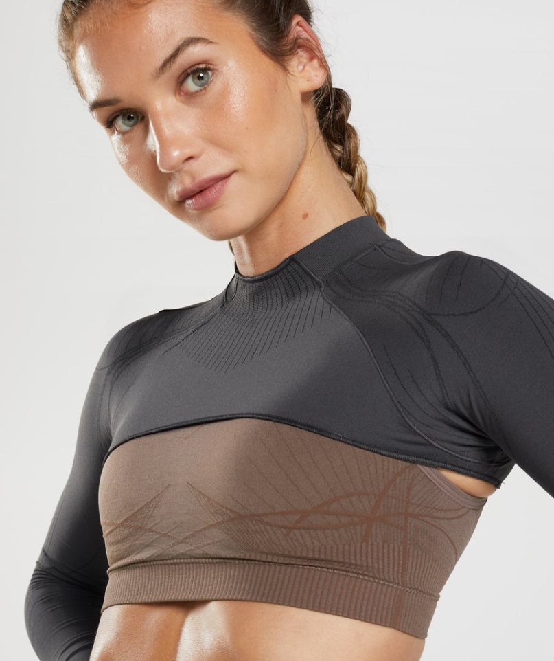 Sudaderas Gymshark Apex Seamless Shrug Mujer Negras | ES5027-RS