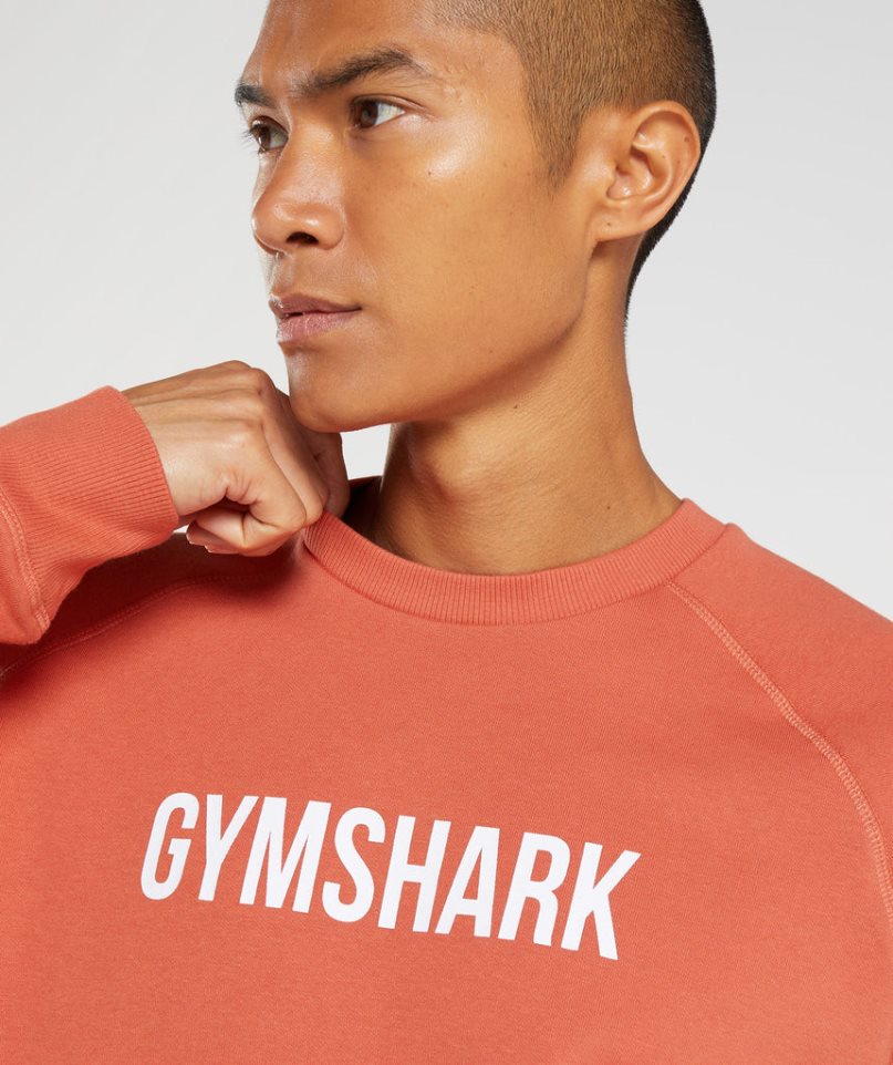 Sudaderas Gymshark Apollo Crew Hombre Naranjas | ES3241-AP