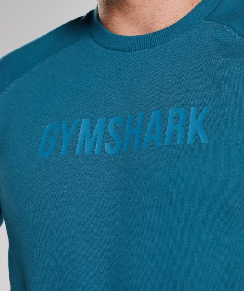 Sudaderas Gymshark Apollo Crew Hombre Turquesa | ES9825-KB