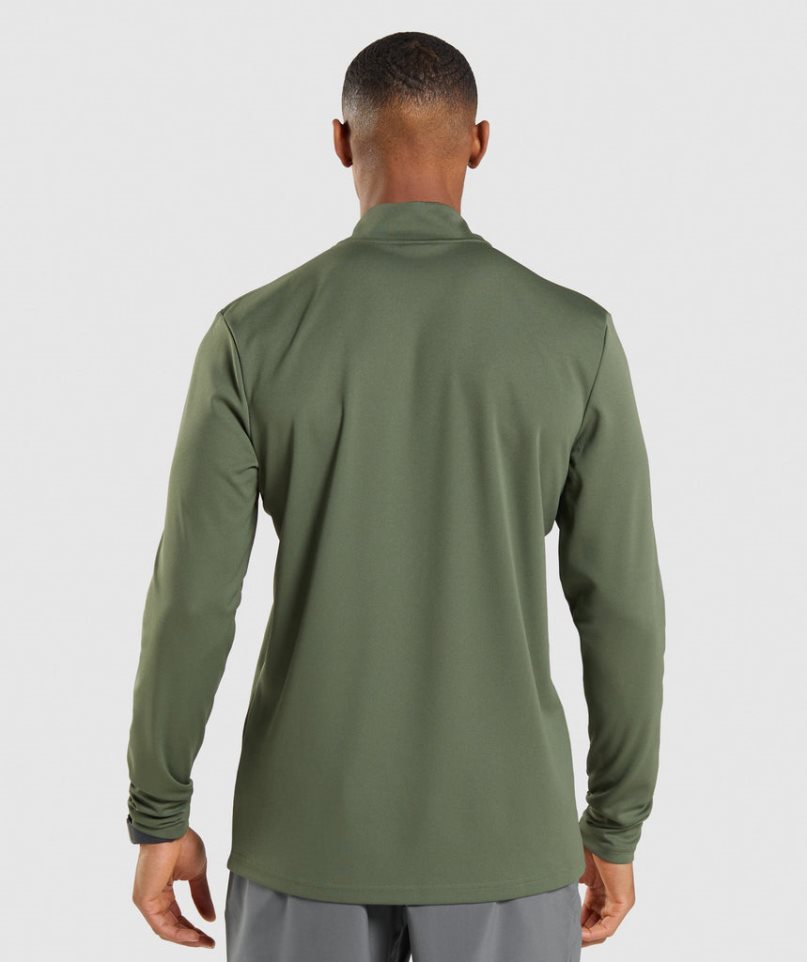 Sudaderas Gymshark Arrival 1/4 Zip Hombre Verde Oliva | ES7520-SZ