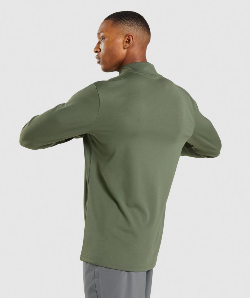 Sudaderas Gymshark Arrival 1/4 Zip Hombre Verde Oliva | ES7520-SZ