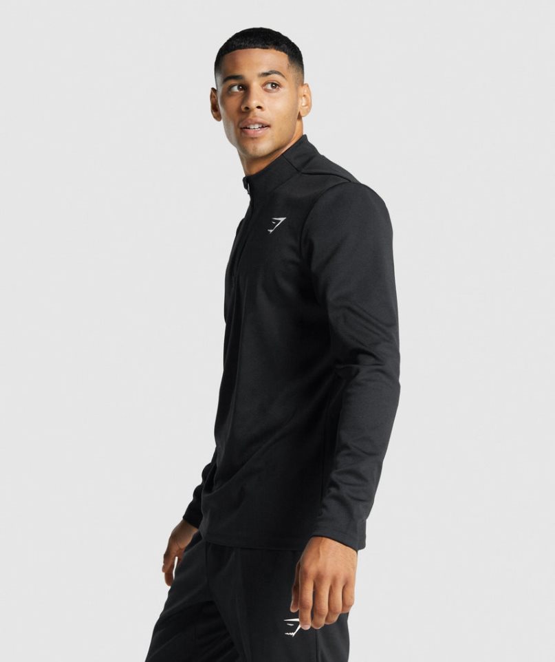 Sudaderas Gymshark Arrival 1/4 Zip Hombre Negras | ES9514-MZ