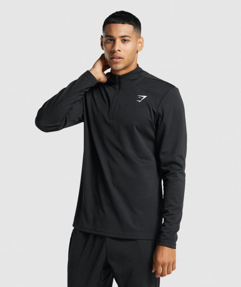 Sudaderas Gymshark Arrival 1/4 Zip Hombre Negras | ES9514-MZ