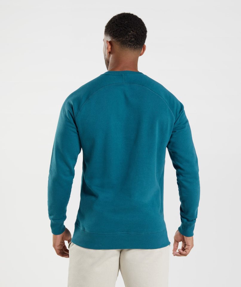 Sudaderas Gymshark Crest Hombre Azules | ES7683-HJ