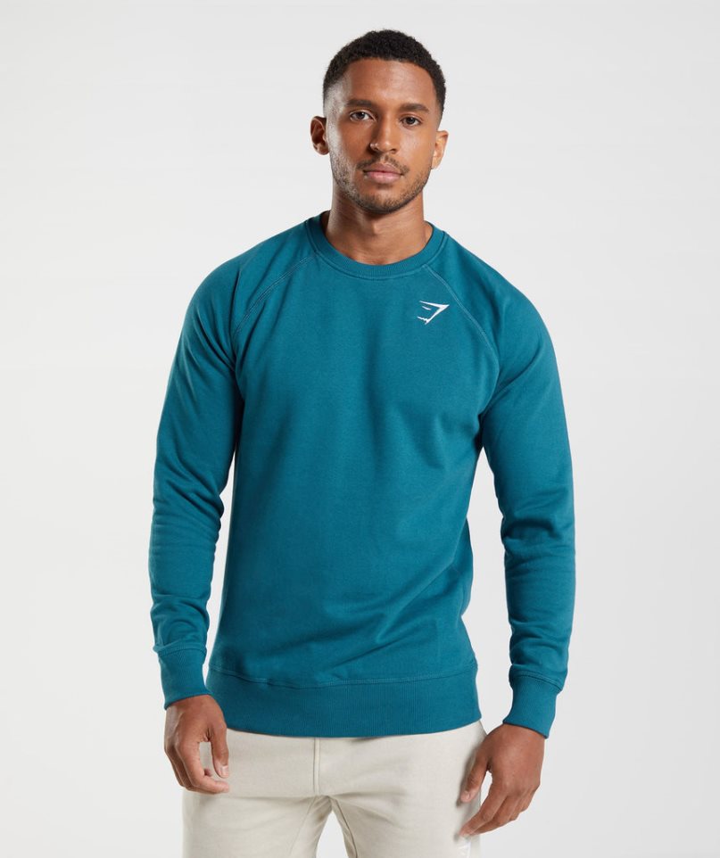 Sudaderas Gymshark Crest Hombre Azules | ES7683-HJ