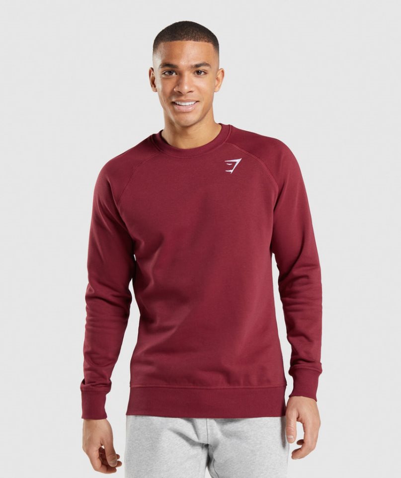 Sudaderas Gymshark Crest Hombre Burdeos | ES9123-EF