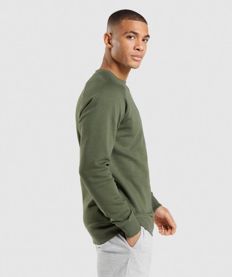 Sudaderas Gymshark Crest Hombre Verde Oliva | ES9063-OM