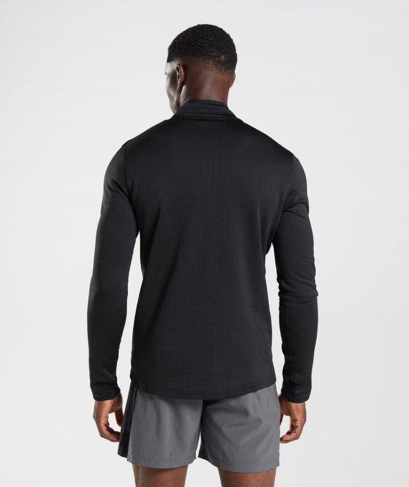 Sudaderas Gymshark Deporte 1/4 Zip Hombre Negras | ES9271-CU