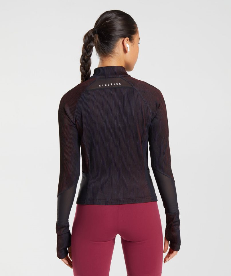 Sudaderas Gymshark Deporte 1/4 Zip Mujer Negras | ES0824-WE