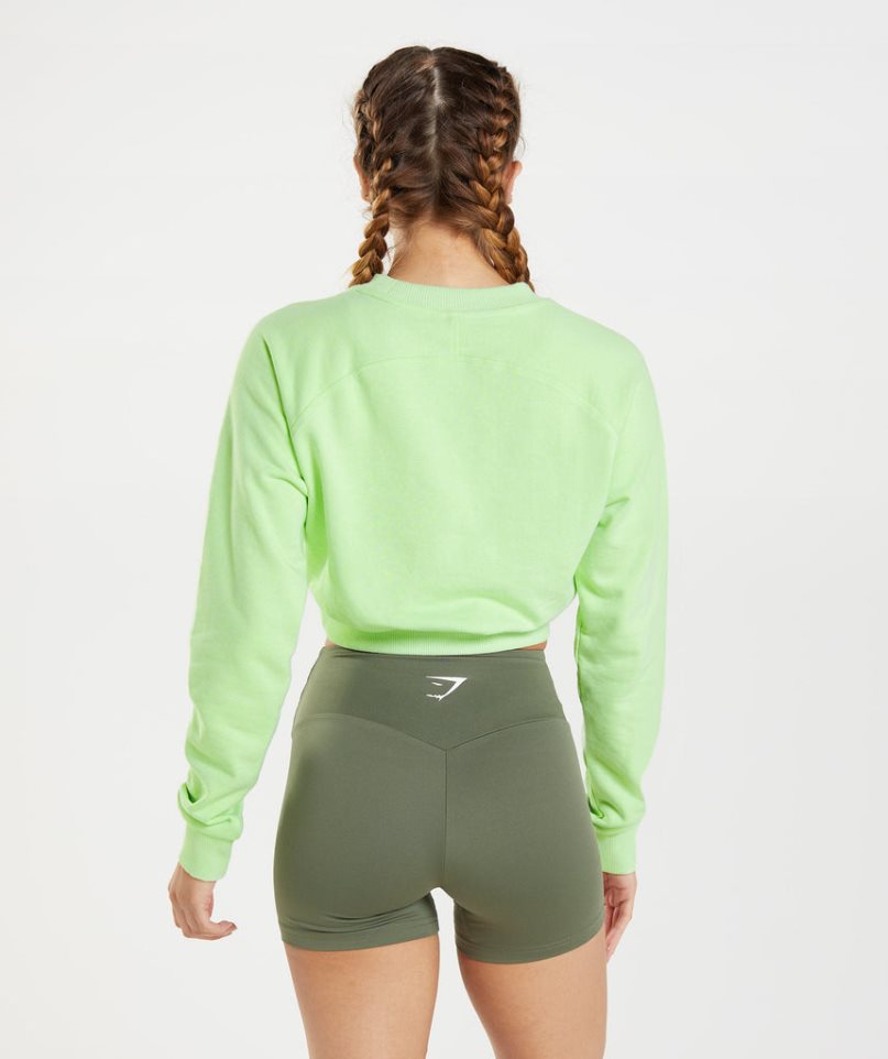 Sudaderas Gymshark Entrenamiento Cropped Mujer Verde | ES9085-ZS