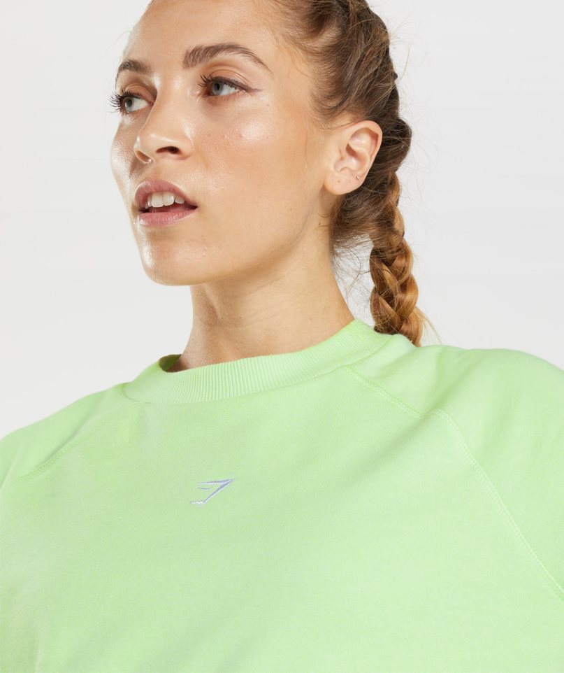 Sudaderas Gymshark Entrenamiento Cropped Mujer Verde | ES9085-ZS