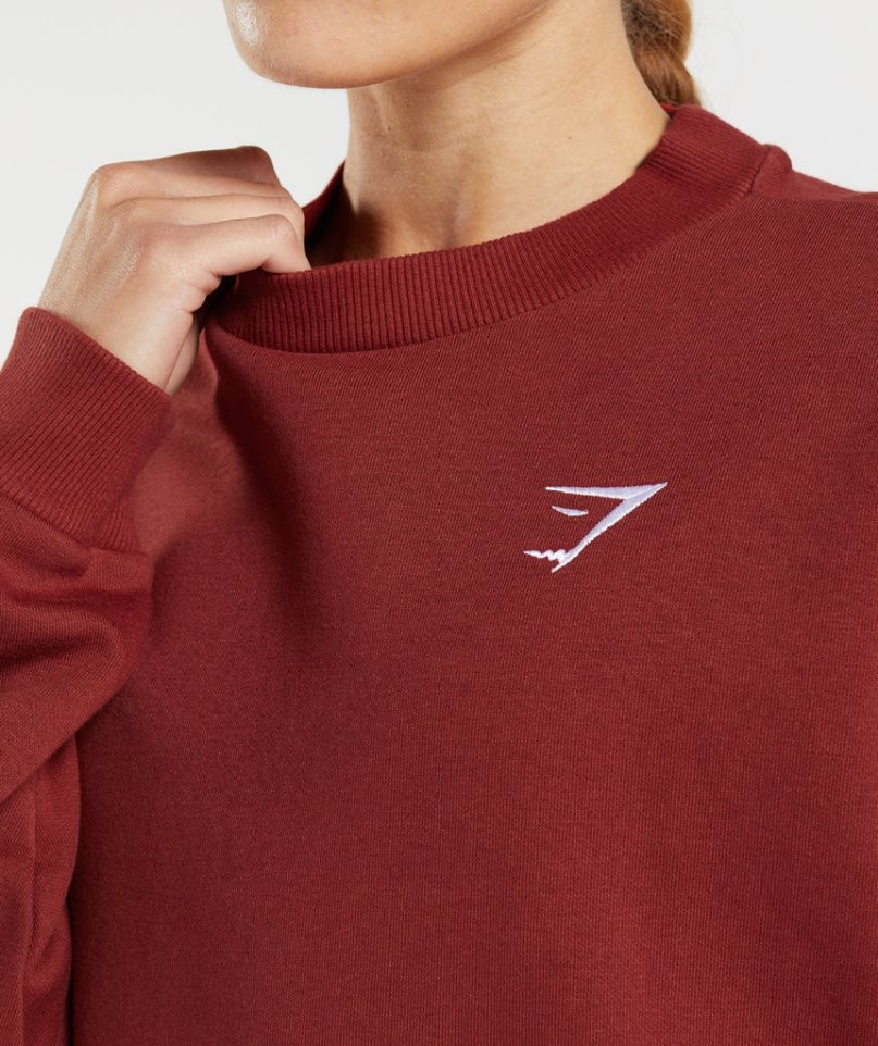 Sudaderas Gymshark Entrenamiento Oversized Mujer Rojas | ES1057-XN