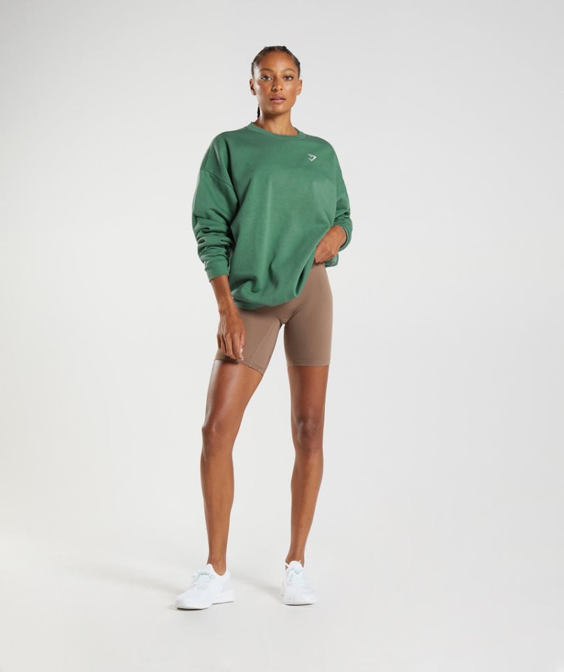 Sudaderas Gymshark Entrenamiento Oversized Mujer Verde | ES3562-YT