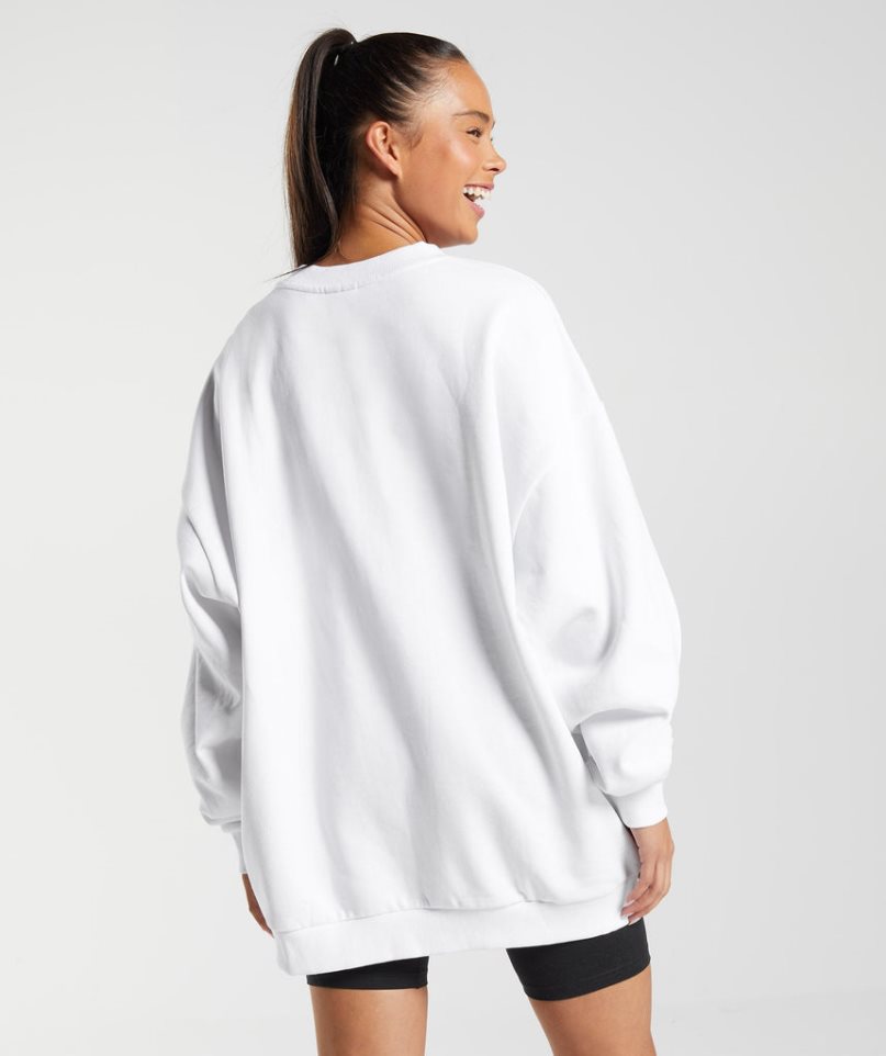 Sudaderas Gymshark Entrenamiento Oversized Mujer Blancas | ES6017-AX