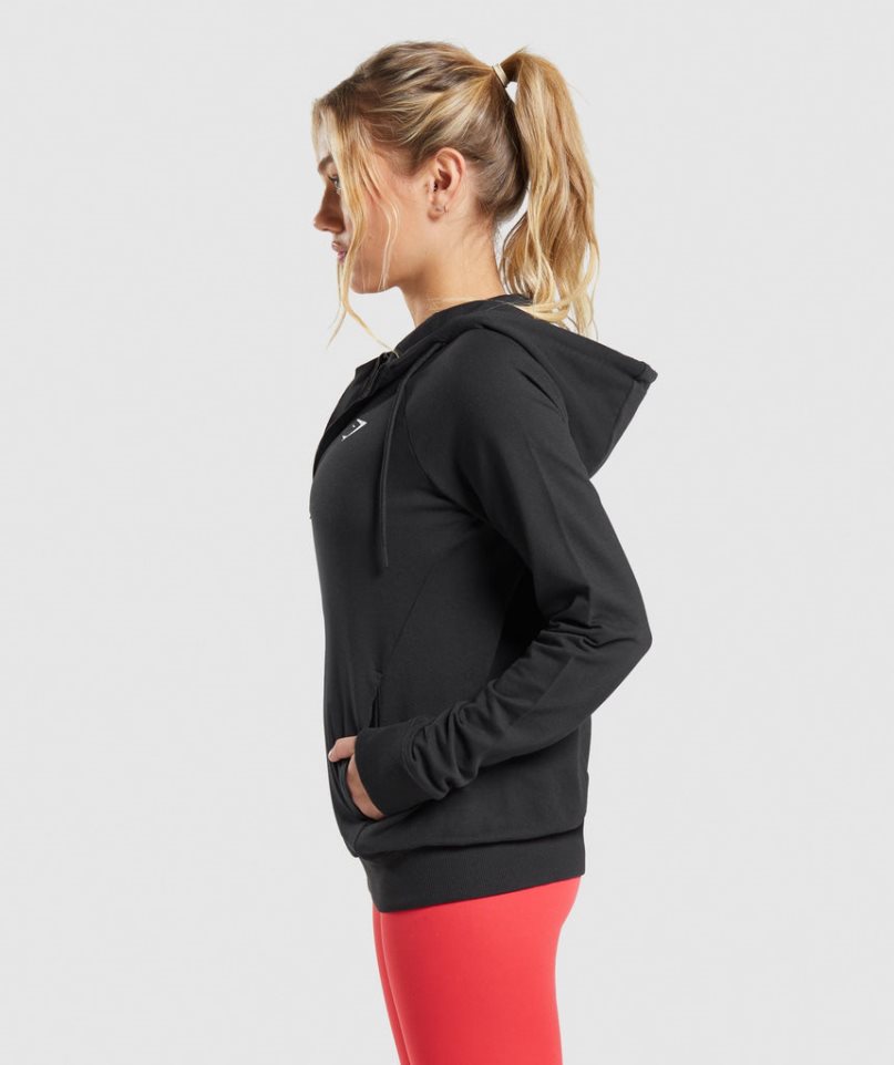 Sudaderas Gymshark Entrenamiento Zip Mujer Negras | ES5629-VK