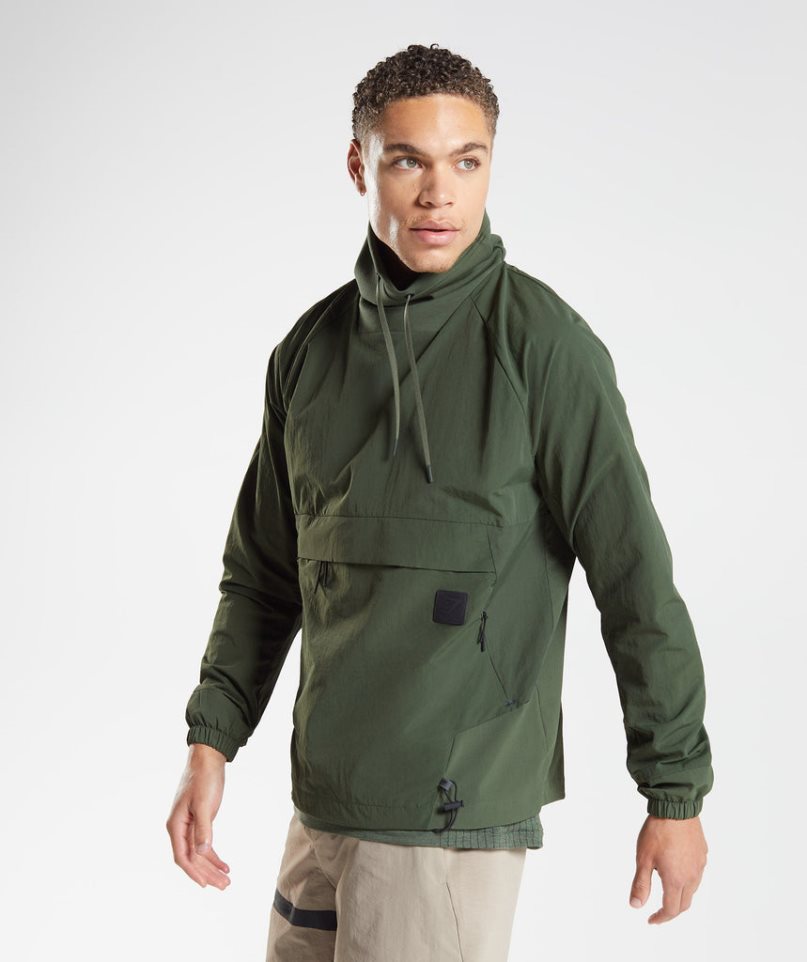 Sudaderas Gymshark Retake Anorak Hombre Verde Oliva | ES1540-FX