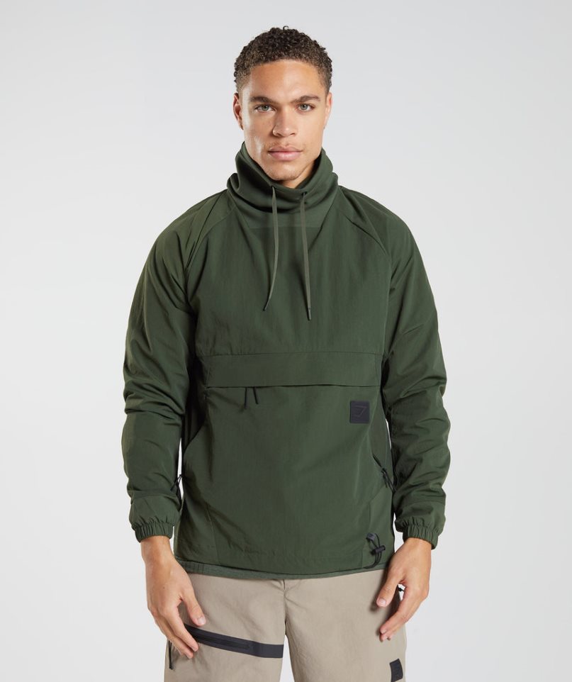 Sudaderas Gymshark Retake Anorak Hombre Verde Oliva | ES1540-FX