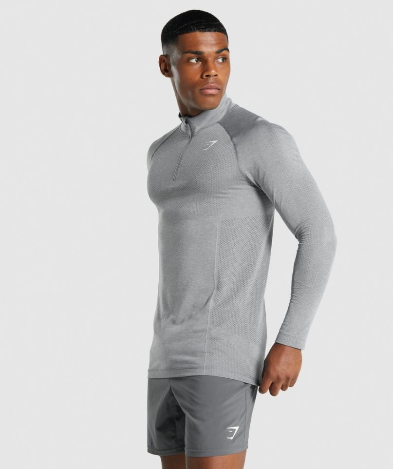 Sudaderas Gymshark Vital Light 1/4 Zip Hombre Gris Claro | ES1839-TJ