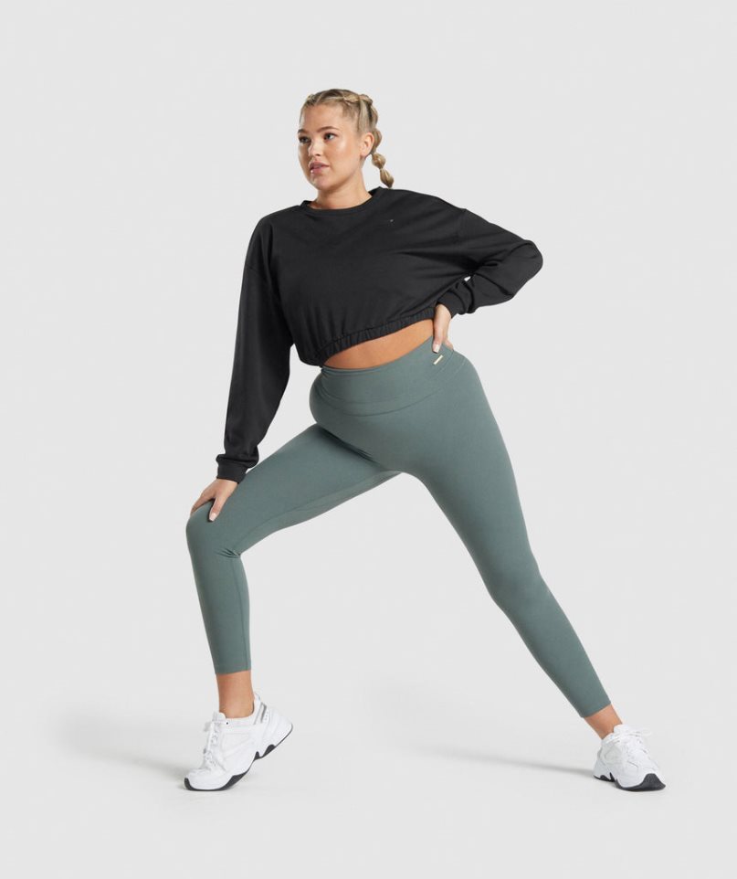 Sudaderas Gymshark Whitney Cropped Mujer Negras | ES4862-YB