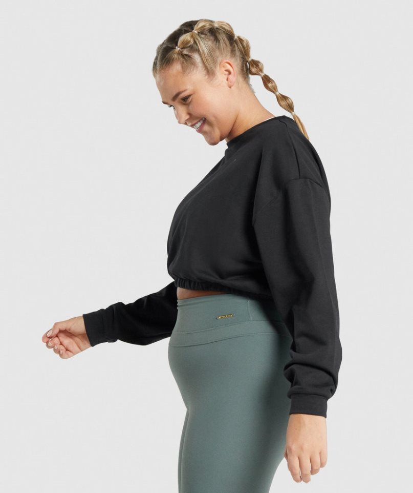 Sudaderas Gymshark Whitney Cropped Mujer Negras | ES4862-YB