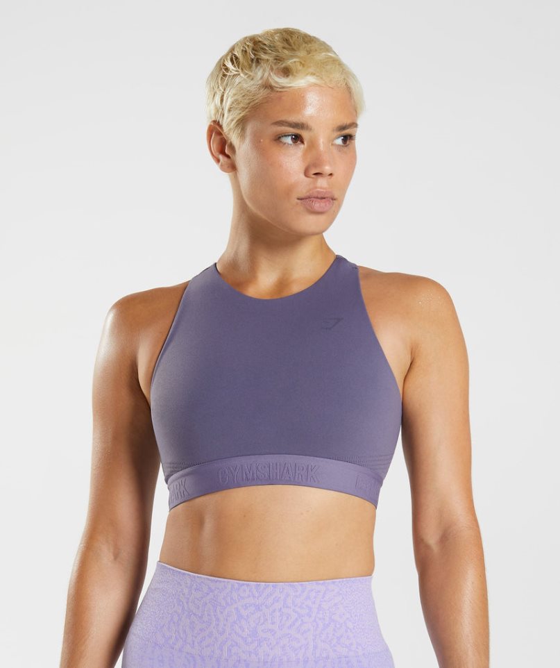 Sujetadores Deportivos Gymshark 315 Performance High Neck Mujer Moradas | ES0473-WH